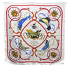 Authentic HERMES Carre 90 Scarf "SPRINGS" Silk Ivory 2643E