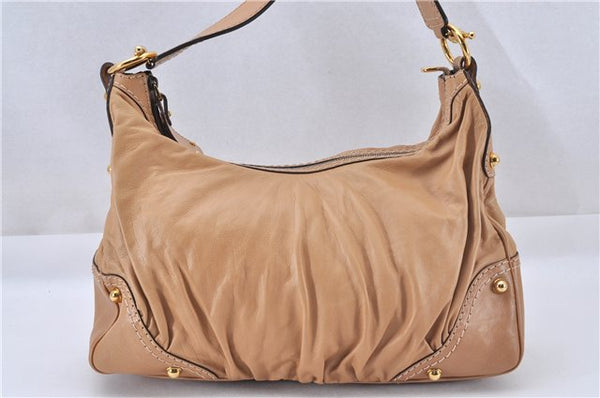 Authentic GUCCI Vintage Jockey Shoulder Hand Bag Leather 211966 Brown 2643F