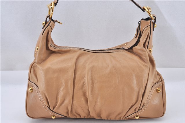 Authentic GUCCI Vintage Jockey Shoulder Hand Bag Leather 211966 Brown 2643F