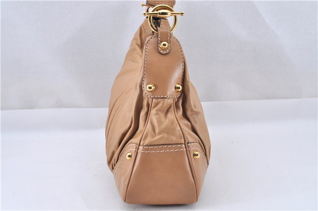 Authentic GUCCI Vintage Jockey Shoulder Hand Bag Leather 211966 Brown 2643F