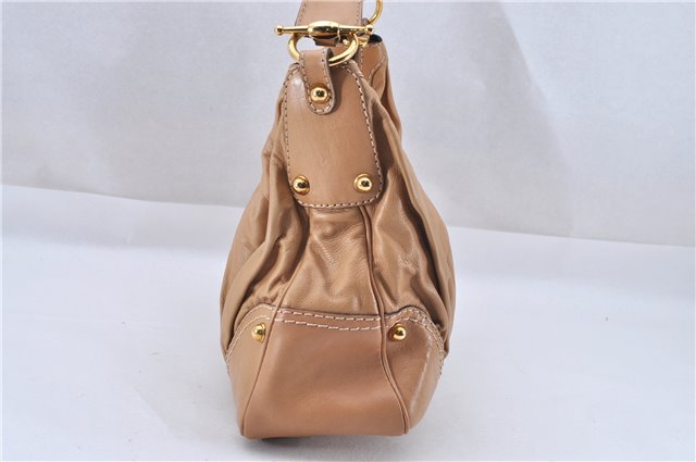 Authentic GUCCI Vintage Jockey Shoulder Hand Bag Leather 211966 Brown 2643F
