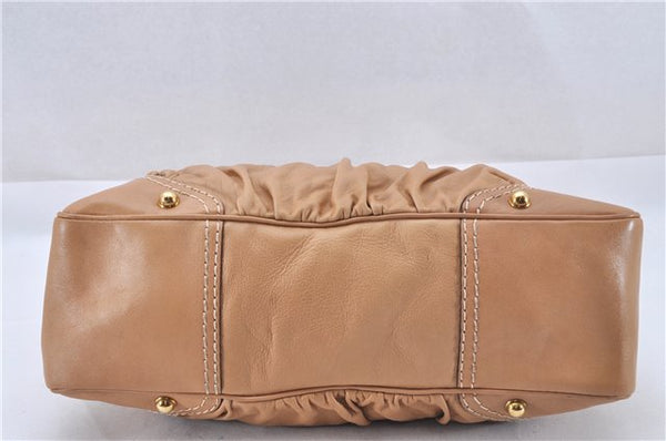 Authentic GUCCI Vintage Jockey Shoulder Hand Bag Leather 211966 Brown 2643F