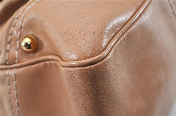 Authentic GUCCI Vintage Jockey Shoulder Hand Bag Leather 211966 Brown 2643F