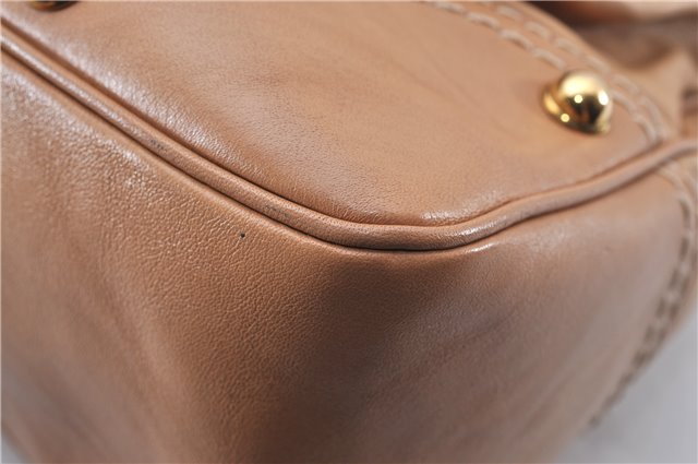 Authentic GUCCI Vintage Jockey Shoulder Hand Bag Leather 211966 Brown 2643F