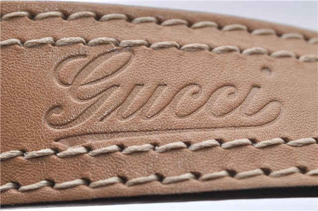 Authentic GUCCI Vintage Jockey Shoulder Hand Bag Leather 211966 Brown 2643F