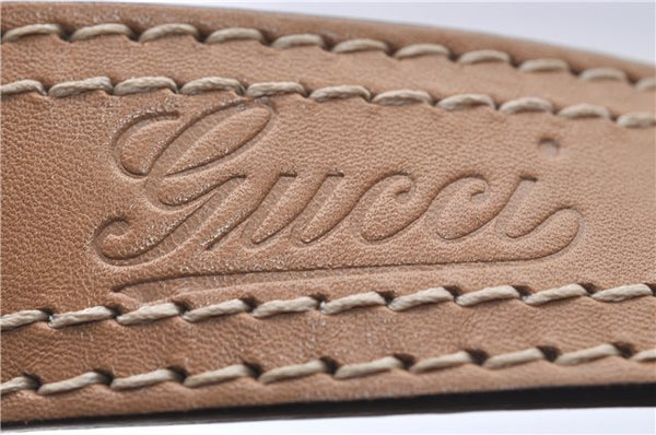 Authentic GUCCI Vintage Jockey Shoulder Hand Bag Leather 211966 Brown 2643F