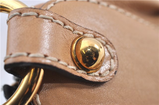 Authentic GUCCI Vintage Jockey Shoulder Hand Bag Leather 211966 Brown 2643F