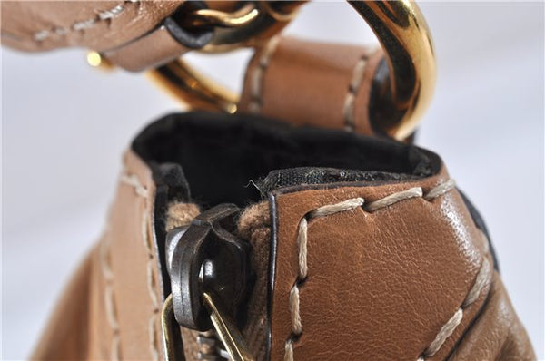 Authentic GUCCI Vintage Jockey Shoulder Hand Bag Leather 211966 Brown 2643F