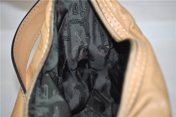 Authentic GUCCI Vintage Jockey Shoulder Hand Bag Leather 211966 Brown 2643F