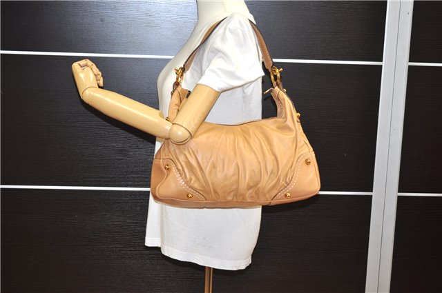 Authentic GUCCI Vintage Jockey Shoulder Hand Bag Leather 211966 Brown 2643F