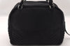 Authentic CHANEL Cotton Leather CoCo Mark Chain Hand Bag Purse Black 2644I