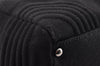 Authentic CHANEL Cotton Leather CoCo Mark Chain Hand Bag Purse Black 2644I
