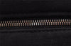 Authentic CHANEL Cotton Leather CoCo Mark Chain Hand Bag Purse Black 2644I
