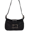 Authentic FENDI Vintage Shoulder Hand Bag Purse Jersey Leather Black 2645I