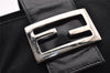 Authentic FENDI Vintage Shoulder Hand Bag Purse Jersey Leather Black 2645I