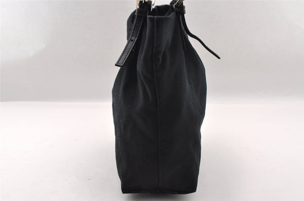 Authentic FENDI Vintage Jersey Leather Shoulder Tote Bag Purse Black 2646I