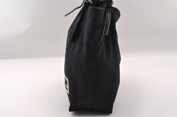 Authentic FENDI Vintage Jersey Leather Shoulder Tote Bag Purse Black 2646I