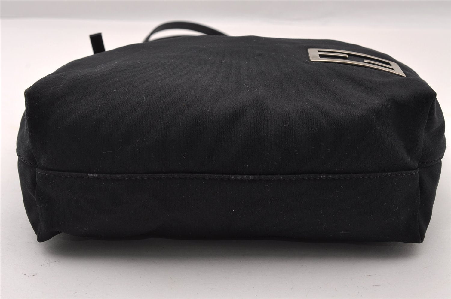 Authentic FENDI Vintage Jersey Leather Shoulder Tote Bag Purse Black 2646I