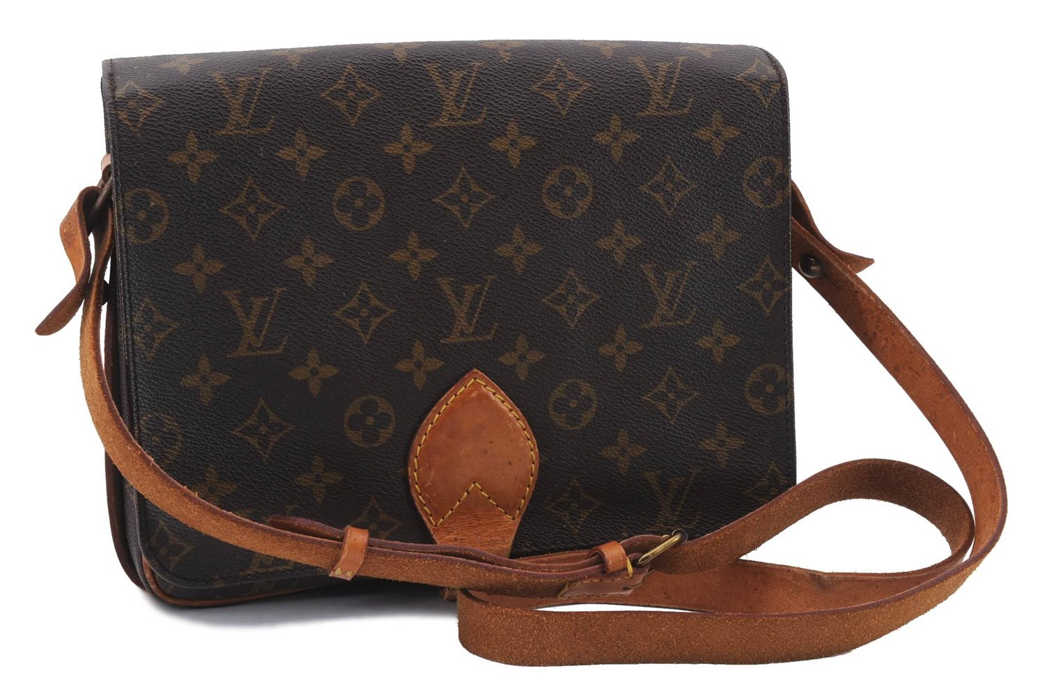 Auth Louis Vuitton Monogram Cartouchiere GM Shoulder Cross Bag M51252 LV 2649D