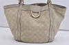 Authentic GUCCI Guccissima Abbey Shoulder Tote Bag GG Leather 211982 White 2649I