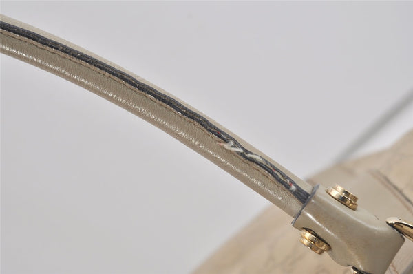 Authentic GUCCI Guccissima Abbey Shoulder Tote Bag GG Leather 211982 White 2649I