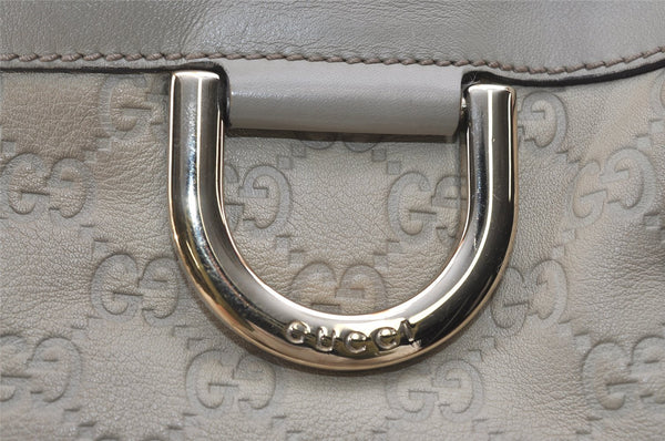 Authentic GUCCI Guccissima Abbey Shoulder Tote Bag GG Leather 211982 White 2649I