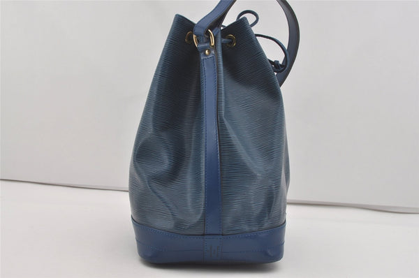 Authentic Louis Vuitton Epi Noe Shoulder Drawstring Bag Blue M44005 LV 2650I