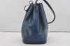 Authentic Louis Vuitton Epi Noe Shoulder Drawstring Bag Blue M44005 LV 2650I