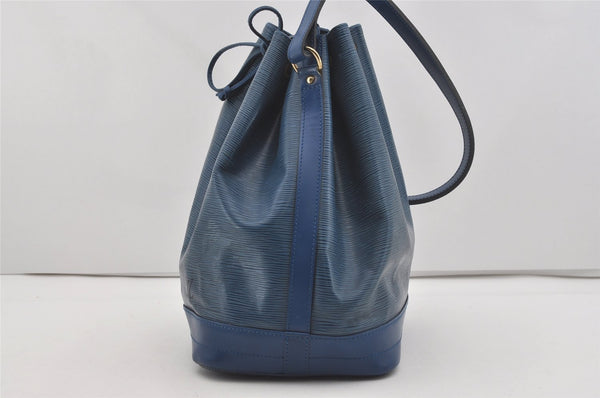 Authentic Louis Vuitton Epi Noe Shoulder Drawstring Bag Blue M44005 LV 2650I
