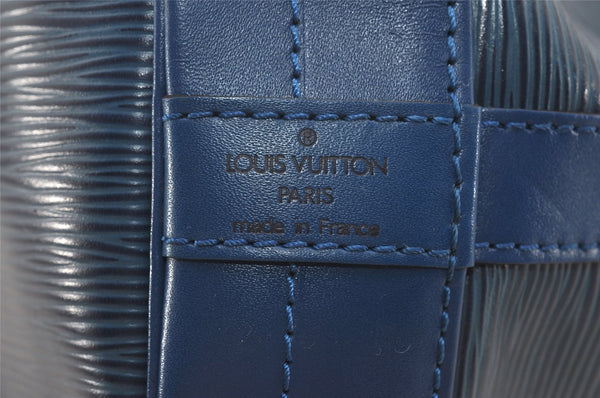 Authentic Louis Vuitton Epi Noe Shoulder Drawstring Bag Blue M44005 LV 2650I