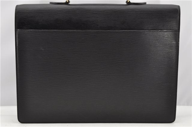 Auth Louis Vuitton Epi Serviette Ambassadeur Black Briefcase M54412 LV 2651G