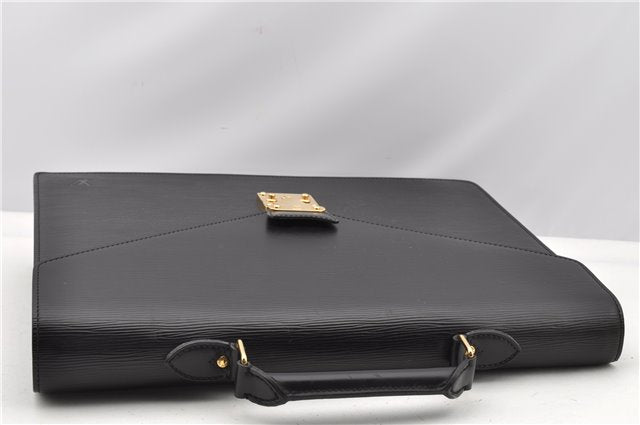 Auth Louis Vuitton Epi Serviette Ambassadeur Black Briefcase M54412 LV 2651G