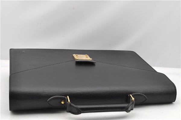 Auth Louis Vuitton Epi Serviette Ambassadeur Black Briefcase M54412 LV 2651G