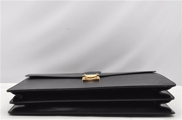 Auth Louis Vuitton Epi Serviette Ambassadeur Black Briefcase M54412 LV 2651G