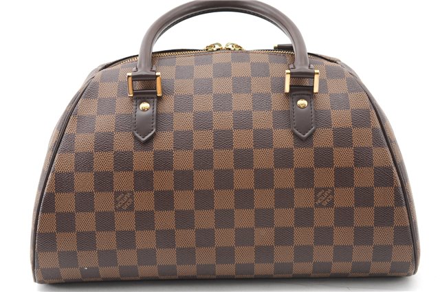 Authentic Louis Vuitton Damier Ribera MM Hand Boston Bag Purse N41434 LV 2652F