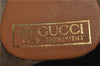 Authentic GUCCI Web Sherry Line Micro GG Travel Bag PVC Leather Brown 2653E