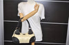 Authentic PRADA Nylon Tessuto Leather Shoulder Hand Bag Ivory Black 2654E