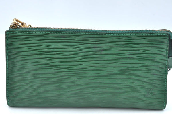Authentic Louis Vuitton Epi Pochette Accessoires Pouch Green M52944 Junk 2654H