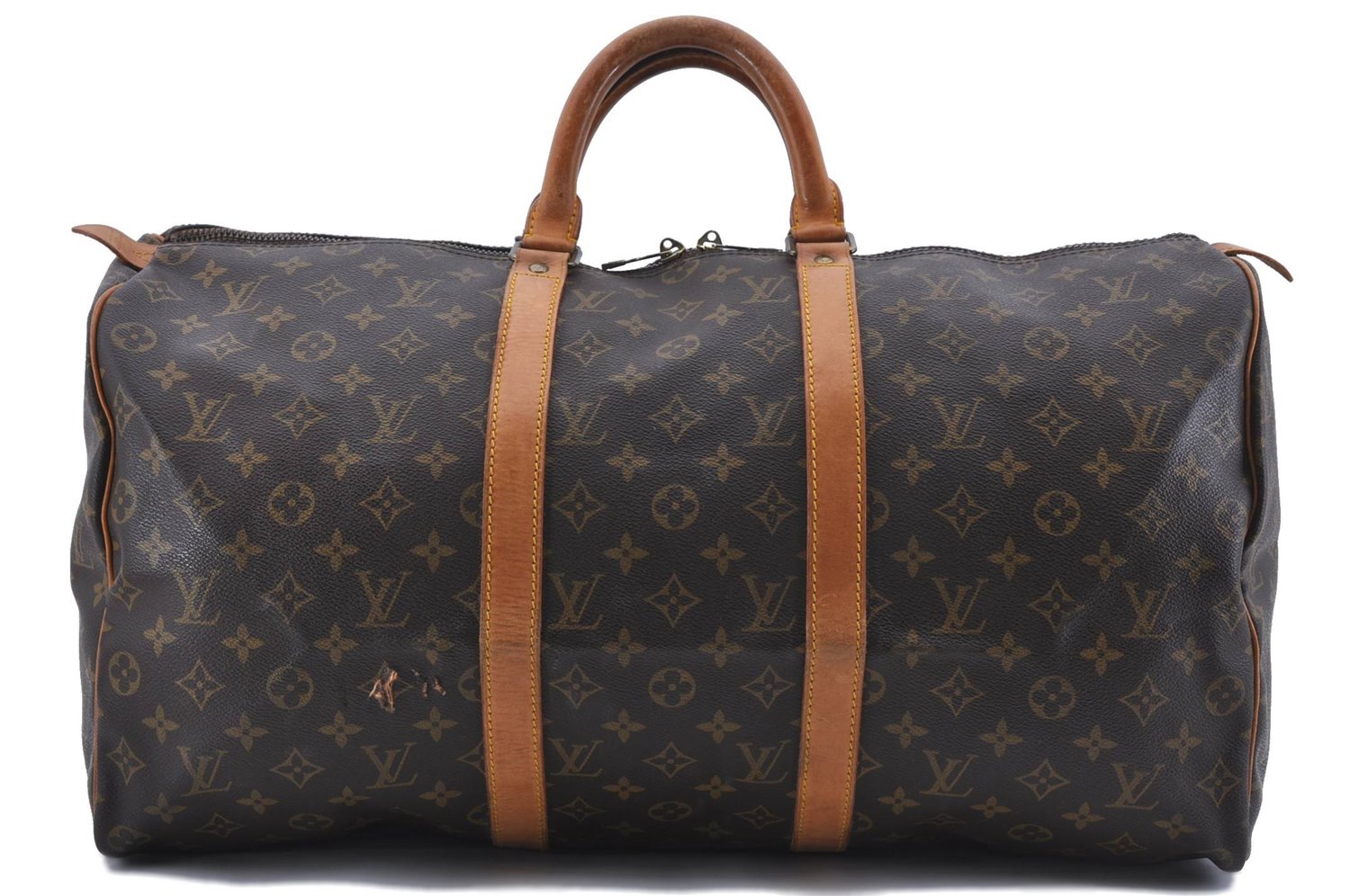 Authentic Louis Vuitton Monogram Keepall 50 Boston Bag M41426 LV 2655D