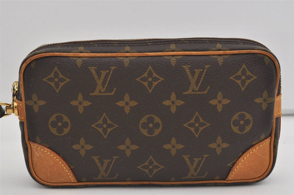 Authentic Louis Vuitton Monogram Marly Dragonne PM M51827 Clutch Hand Bag 2656I