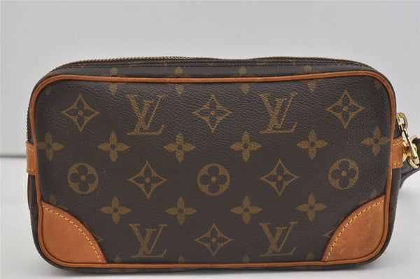 Authentic Louis Vuitton Monogram Marly Dragonne PM M51827 Clutch Hand Bag 2656I