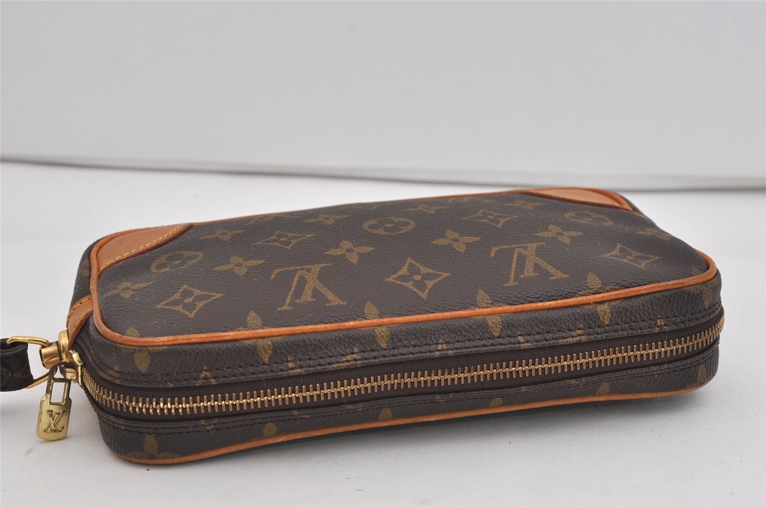 Authentic Louis Vuitton Monogram Marly Dragonne PM M51827 Clutch Hand Bag 2656I