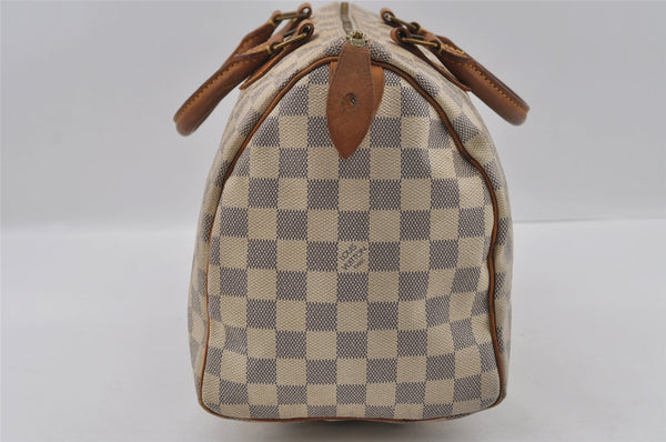 Authentic Louis Vuitton Damier Azur Speedy30 Hand Boston Bag N41533 LV 2657I