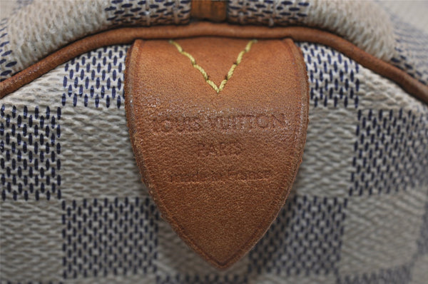 Authentic Louis Vuitton Damier Azur Speedy30 Hand Boston Bag N41533 LV 2657I
