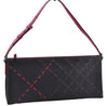 Authentic BURBERRY Nylon Leather Shoulder Hand Bag Black Red 2658E