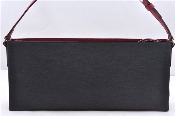 Authentic BURBERRY Nylon Leather Shoulder Hand Bag Black Red 2658E