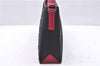 Authentic BURBERRY Nylon Leather Shoulder Hand Bag Black Red 2658E