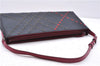 Authentic BURBERRY Nylon Leather Shoulder Hand Bag Black Red 2658E