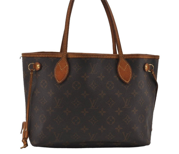 Authentic Louis Vuitton Monogram Neverfull PM Shoulder Tote Bag M40155 LV 2658I