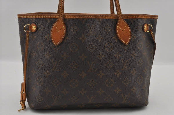 Authentic Louis Vuitton Monogram Neverfull PM Shoulder Tote Bag M40155 LV 2658I